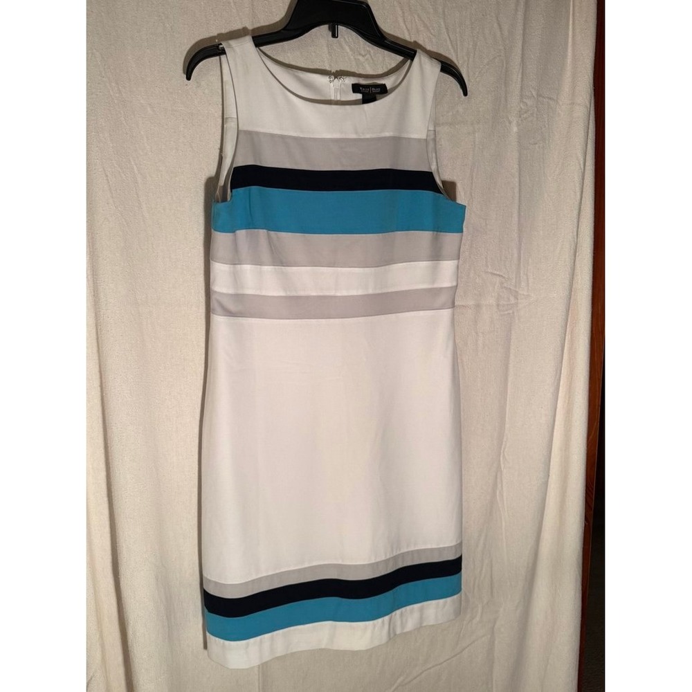White House Black Market White color block sleeveless dress Size 10